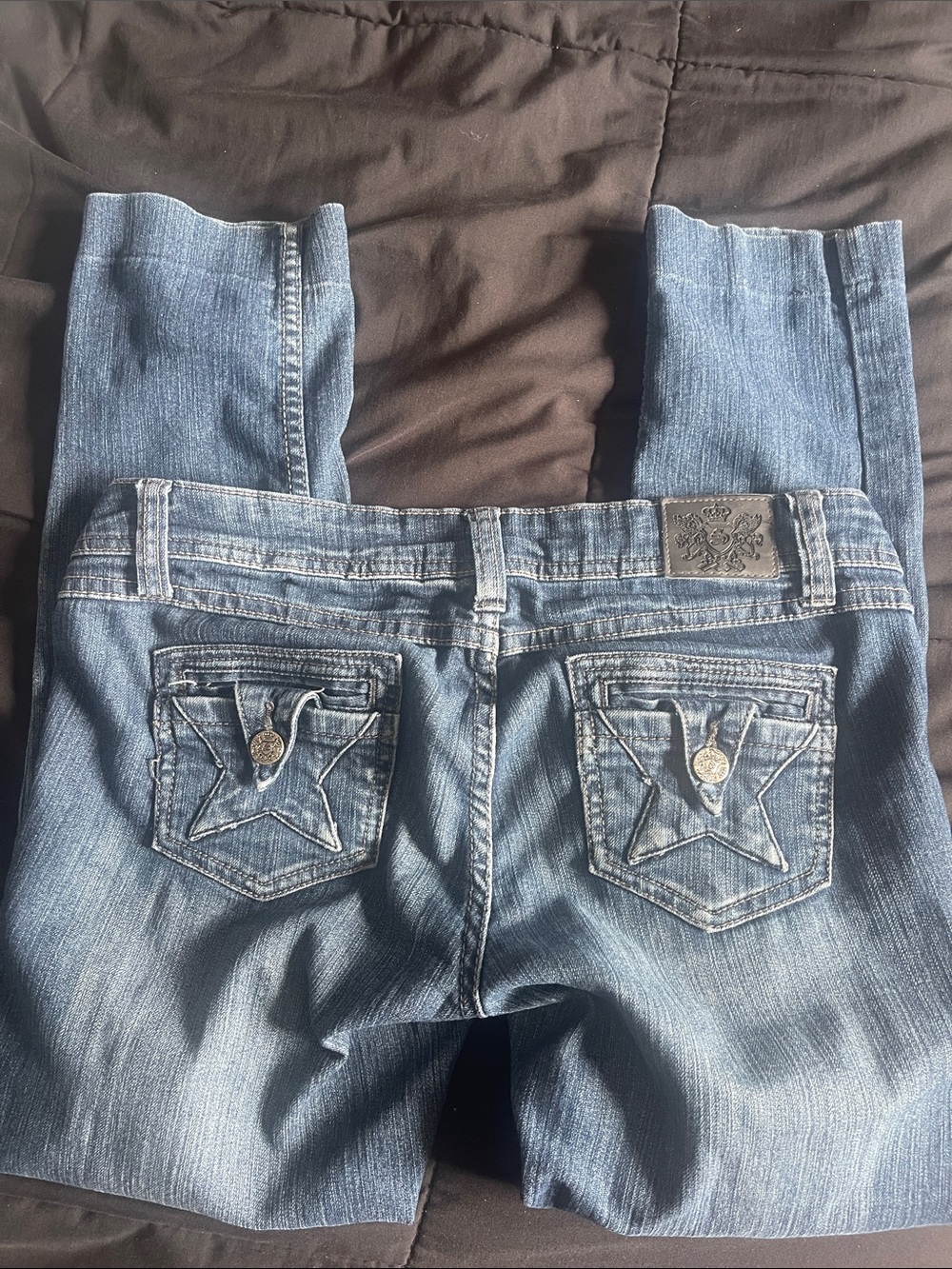 Low rise star pocket skinny jeans